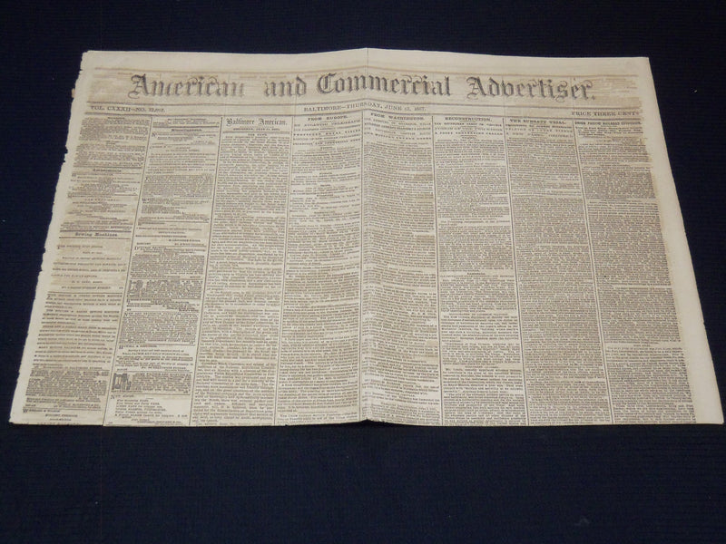 1867 JUNE 13 AMERICAN AND COMMERCIAL ADVERTISER NEWSPAPER - SURRATT- NP 4252I