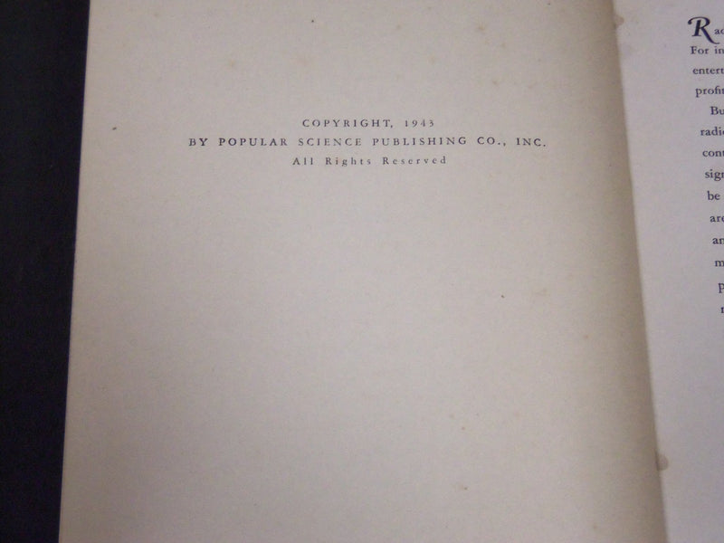 1943 RADIO FOR THE MILLIONS BOOK - NICE PHOTOS & DIAGRAMS - KD 3497