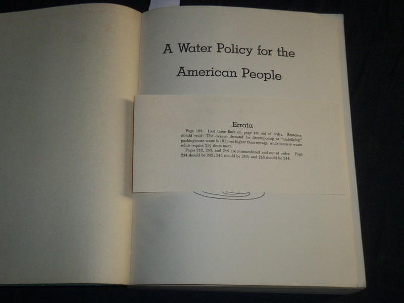 1950 A WATER POLICY FOR THE AMERICAN PEOPLE VOLUME 1 - POLICY - KD 5735