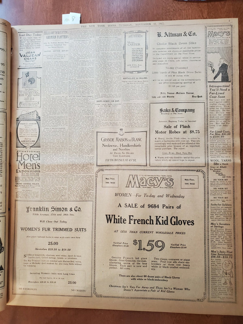 1917 NOVEMBER 13 NEW YORK TIMES - LLYOD GEORGE SEES VICTORY IN UNITY - NT 8068