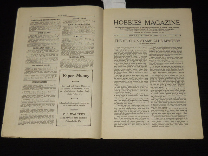 1918-1919 MID-WINTER HOBBIES MAGAZINE - 5TH AVE FACADE - VOL 1 NO. 3/4- SP 4863B