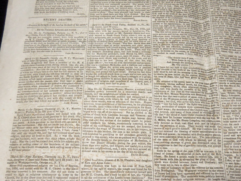 1835-1842 CHRISTIAN ADVOCATE AND JOURNAL NEWSPAPERS LOT OF 2 - NP 3879W