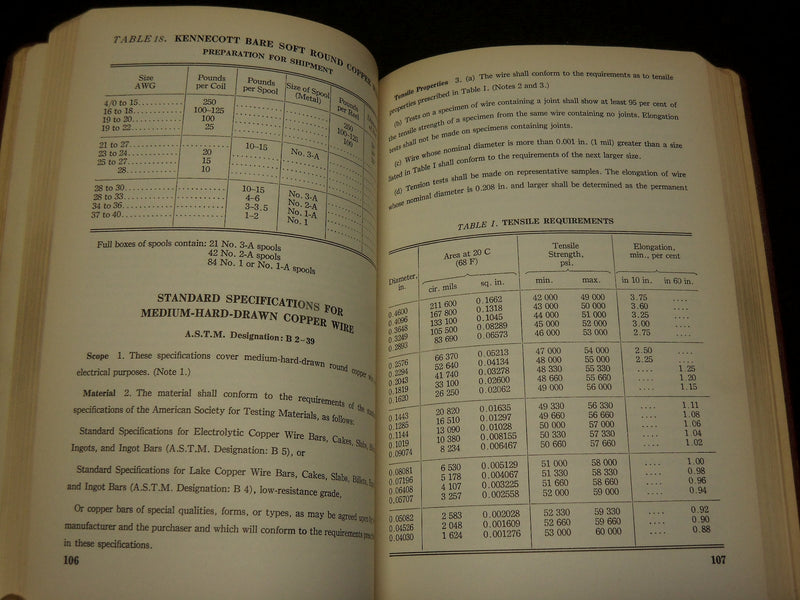 1941 CHASE ELECTRICAL HANDBOOK - MECHANICAL & ELECTRICAL DATA - KD 6097