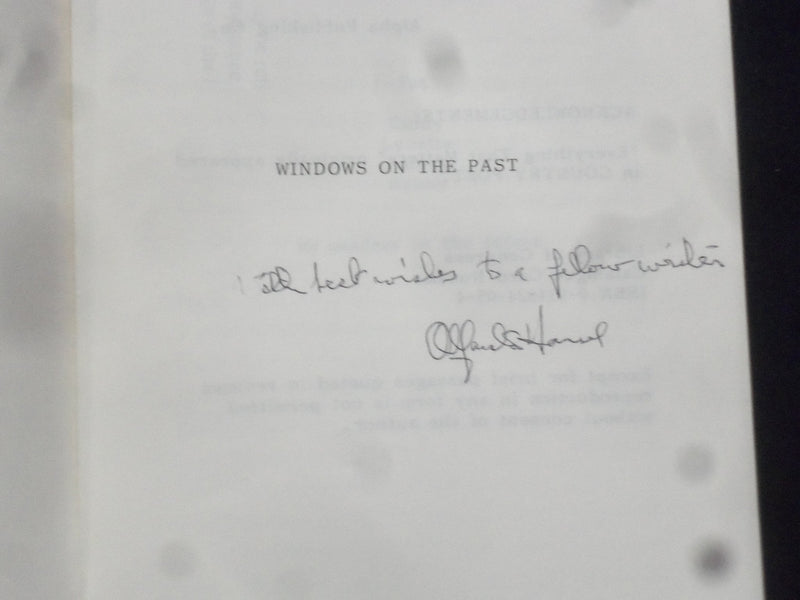 1985 WINDOWS ON THE PAST SOFTCOVER BOOK BY ALFRATA HANSEL - SIGNED - J 9661