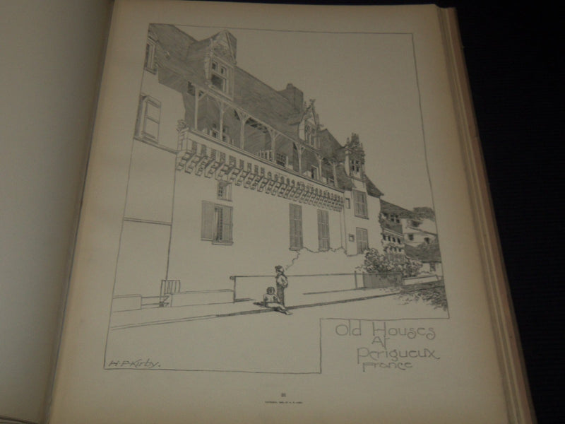 1892 ARCHITECTURAL COMPOSITIONS VOLUME BY HENRY P. KIRBY - 50 PLATES - Z 281