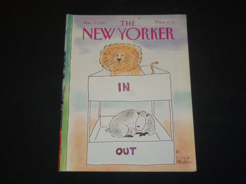 1991 MARCH 11 THE NEW YORKER MAGAZINE - ILLUSTRATED COVER - NY 1474