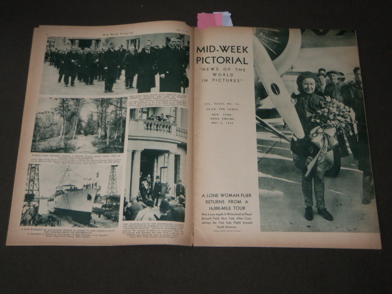 1934 MAY 5 MID-WEEK PICTORIAL MAGAZINE SECTION - FRANCIS DRAKE - J 3205