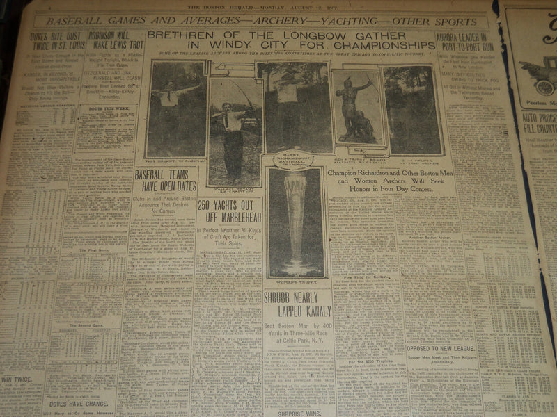1907 AUGUST 12 THE BOSTON HERALD - OIL TRUSTS EXTORTS 94 RAILROADS - BH 224
