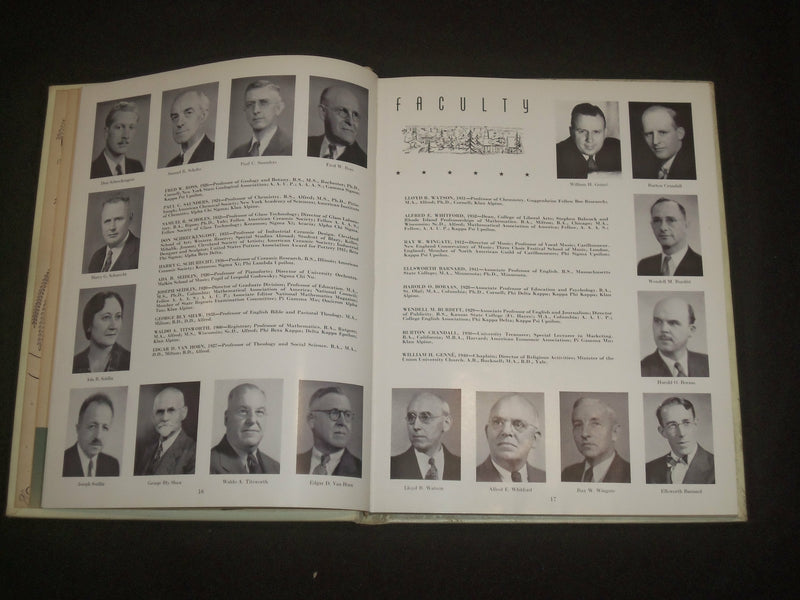 1942 ALFRED UNIVERSITY YEARBOOK - ALFRED, NEW YORK - YB 2087
