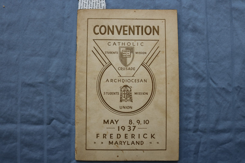 1937 CATHOLIC STUDENTS MISSION CONVENTION PROGRAM - AUTOGRAPHS - K 3119