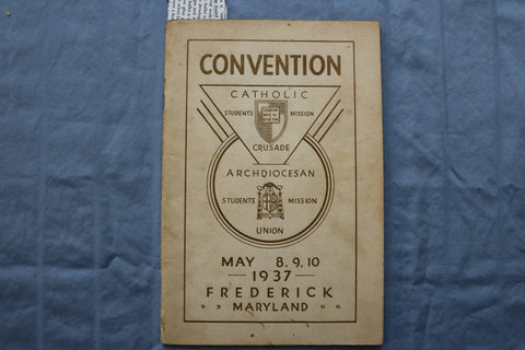 1937 CATHOLIC STUDENTS MISSION CONVENTION PROGRAM - AUTOGRAPHS - K 3119