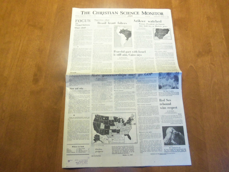 1967 OCT 11 THE CHRISTIAN SCIENCE MONITOR - PEACEFUL PACT WITH ISRAEL - NP 4610
