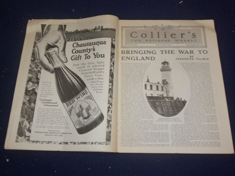 1915 JANUARY 30 COLLIER'S MAGAZINE - BRINGING THE WAR TO ENGLAND - ST 6707