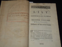 1724-1734 BISHOP BURNET'S HISTORY OF HIS OWN TIME VOLUME 1 & 2 - #12