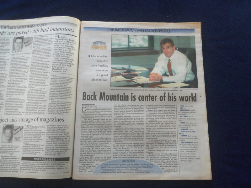 1998 JAN 15 THE BACK MOUNTAIN LEADER NEWSPAPER-SHAVERTOWN, PA-J. NACKLEY-NP 6167