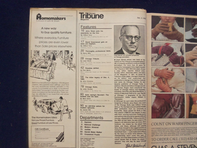 1979 DEC 2 CHICAGO TRIBUNE MAGAZINE SECTION -JERRY SLOAN - BETTE DAVIS - NP 6427