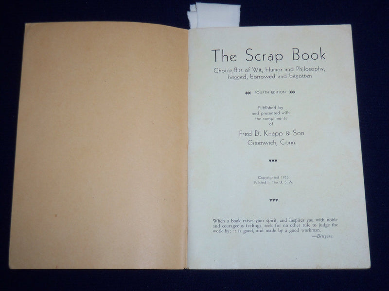 1935 THE SCRAP BOOK PUBLISHED BY FRED D. KANPP & SON - FOURTH EDITION - K 519