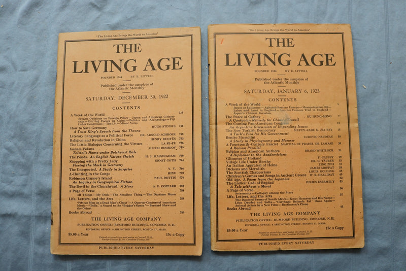 1922-1923 THE LIVING AGE MAGAZINE - LOT OF 13 - O 3896