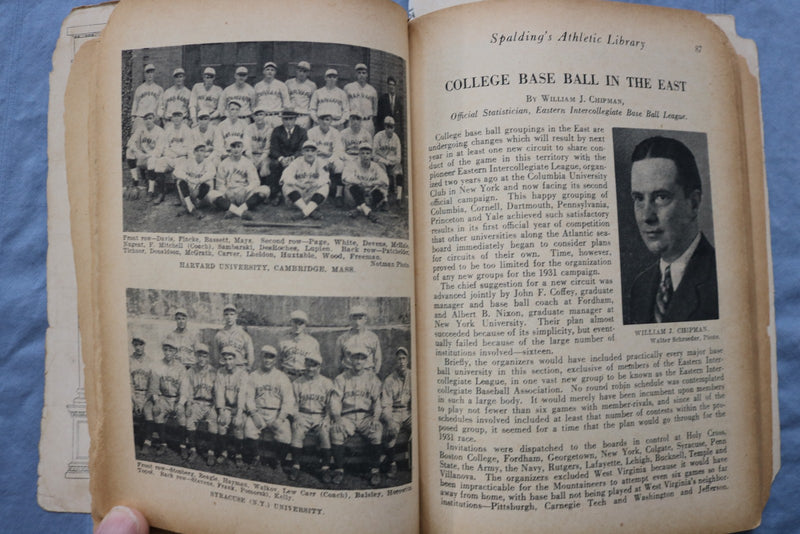1931 SPALDING'S NCAA COLLLEGE BASEGALL GUIDE - BABE RUTH AD - SOFTCOVER - K 3090