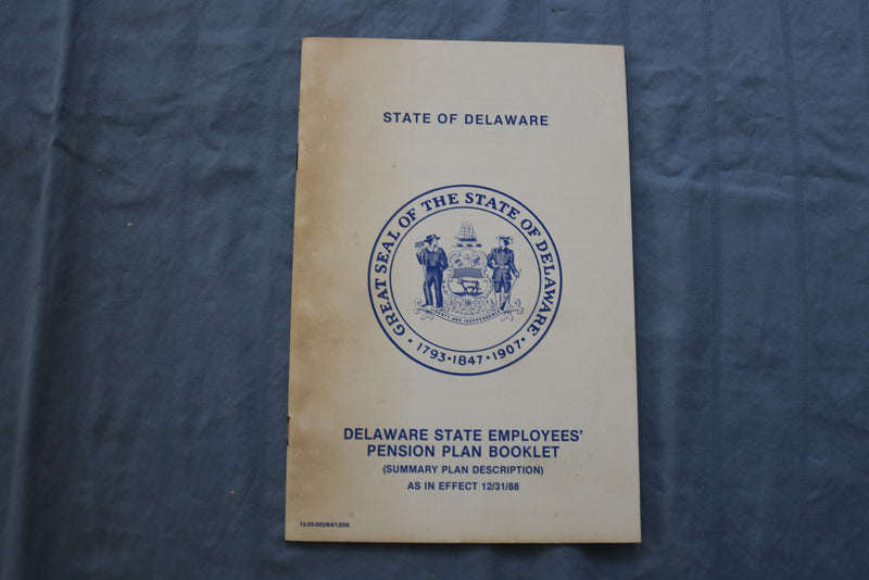 1988 STATE OF DELAWARE STATE EMPLOYEES' PENSION PLAN BOOKLET - K 724