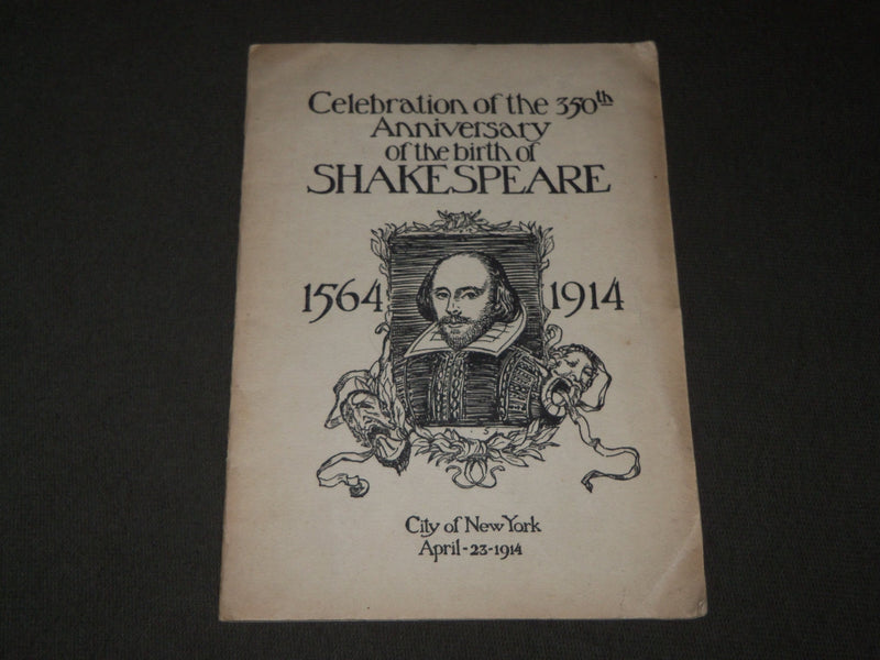1914 APRIL 23 SHAKESPEARE 350TH ANNIVERSARY CELEBRATION BOOK - J 3161