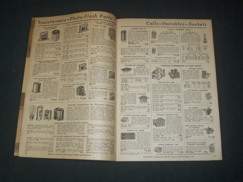 1948 ALLIED RADIO SPECIAL SUPPLEMENT NO. 116 & ENVELOPE - ST 997J