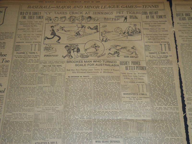 1907 JULY 27 THE BOSTON HERALD NEWSPAPER - MRS. EDDY ILL - BH 259