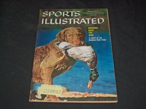 1959 NOVEMBER 30 SPORTS ILLUSTRATED MAGAZINE - BRINGING BACK THE BIRD - SP 8949