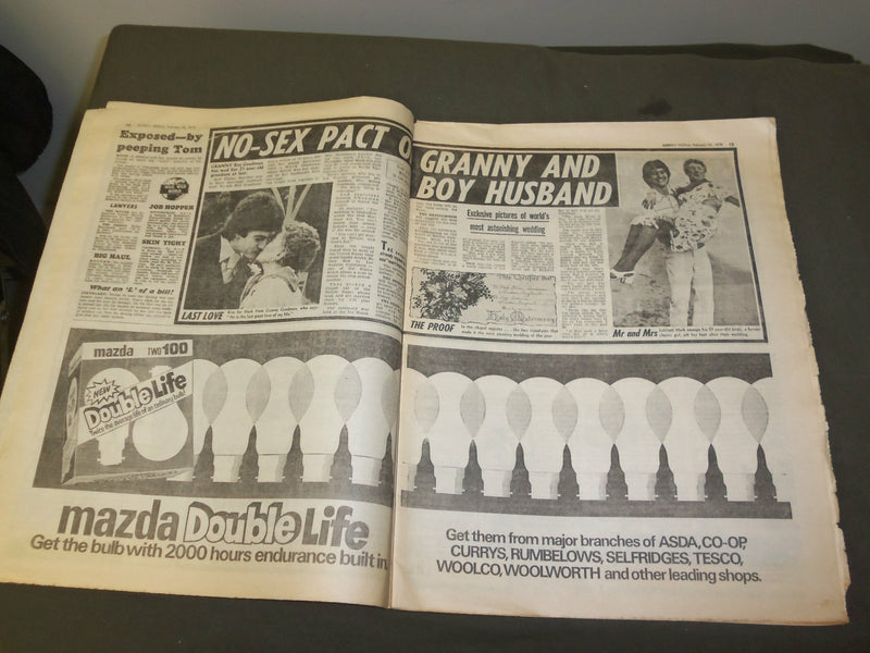 1978 FEBRUARY 19 SUNDAY PEOPLE NEWSPAPER - GRANDMA AND HER GROOM, 21 - NP 3376
