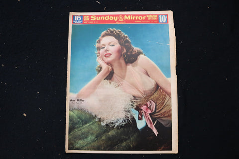 1944 SEPTEMBER 17 NY SUNDAY MIRROR MAGAZINE - ANN MILLER COVER - E 26183