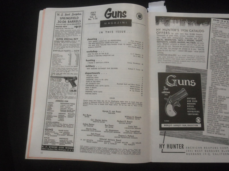 1956 JULY GUNS MAGAZINE - MARILYN MONROE COVER - J 7813