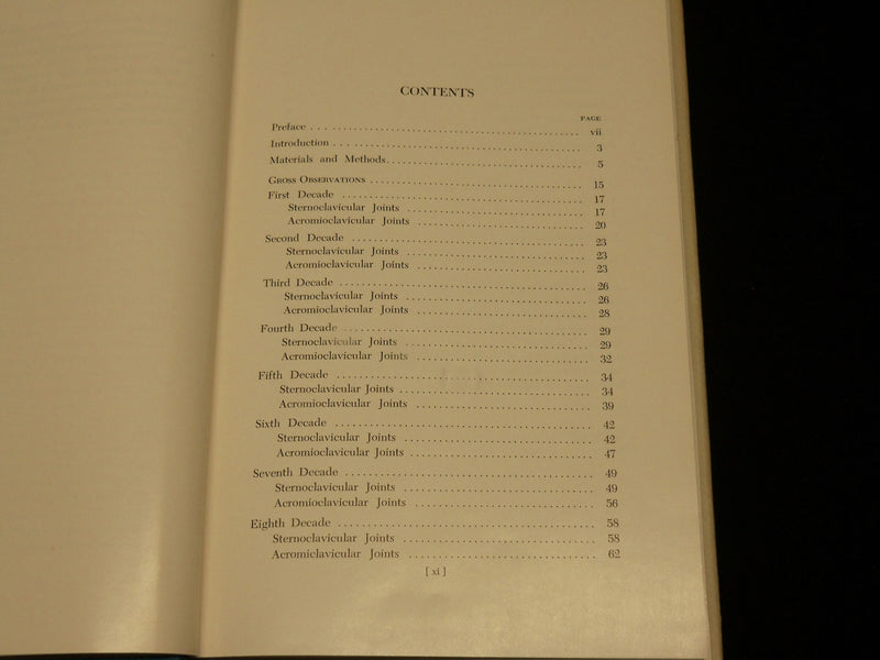 1957 DEGENERATIVE CHANGES IN THE STERNOCLAVICULAR JOINTS BOOK DEPALMA - KD 6362