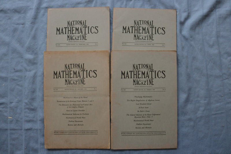 1936-1938 NATIONAL MATHEMATICS MAGAZINE - LOT OF 16 - O 3897