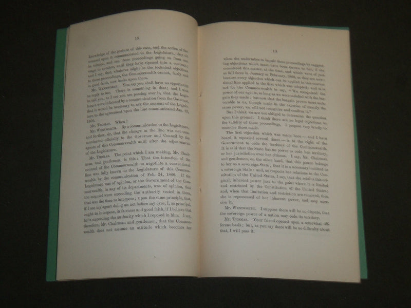 1861 BENJAMIN F. THOMAS ARGUMENT BOOK - LEGISLATIVE COMMITTEE - BRISTOL - J 4683