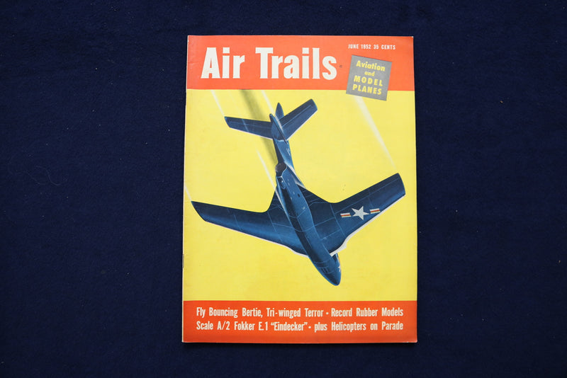 1952 JUNE AIR TRAILS MAGAZINE - GRUMMAN COUGAR F9F-6 COVER - E 11429