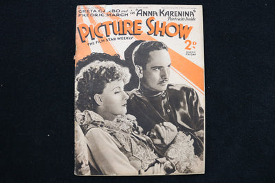 1936 JAN 11 PICTURE SHOW MAGAZINE - GRETA GARBO-FREDERIC MARCH COVER - E 25355