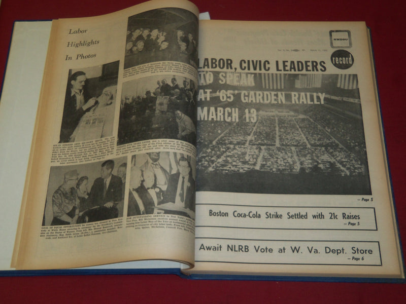 1962 RWDSU RECORD NEWSPAPER BOUND VOLUME NO. 9 - RETAIL - WHOLESALE - R 15I