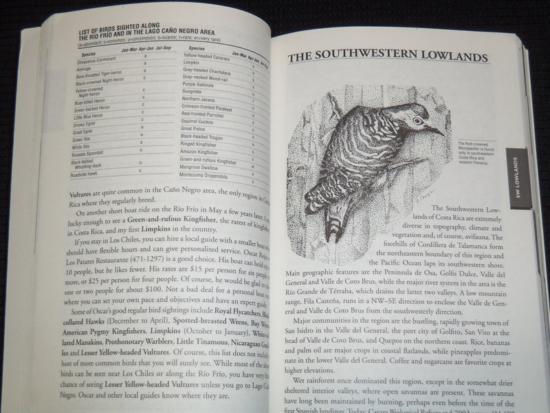 1996 BIRDS OF COSTA RICA SOFTCOVER BOOK BY TRAVEL & SITE GUIDE - KD 7756