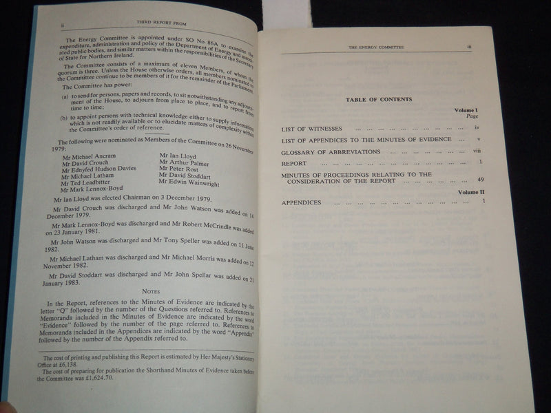 1983 HOUSE OF COMMONS ENERGY COMMITTE THIRD REPORT - HEAT & POWER - J 8969