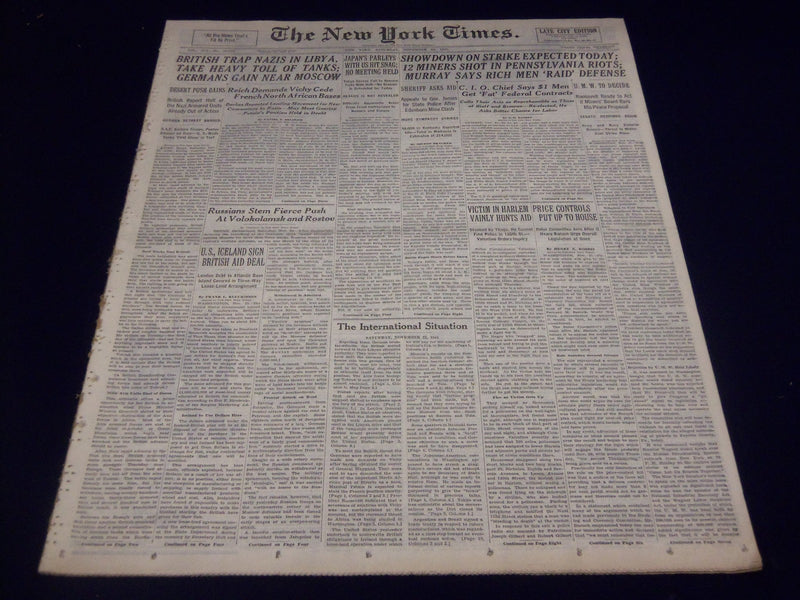 1941 NOVEMBER 22 NEW YORK TIMES - BRITISH TRAP NAZIS IN LIBYA - NT 1129