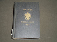 1920 MANUEL FOR THE GENERAL COURT MASSACHUSETTS BOOK - KD 4001