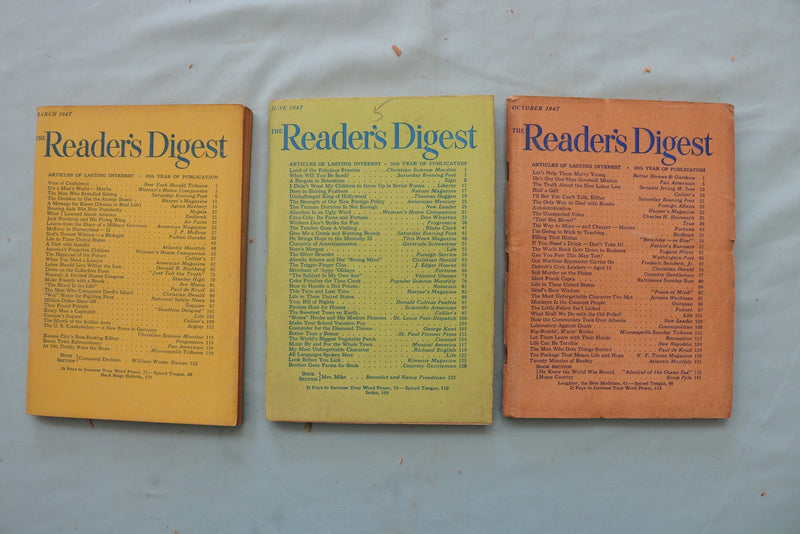 1943-1947 READER'S DIGEST MAGAZINE - LOT OF 34 - O 3980