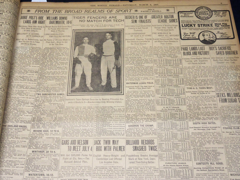 1907 MARCH 9 THE BOSTON HERALD -COUNTESS GOES FROM PALACE TO POOR HOUSE - BH 388