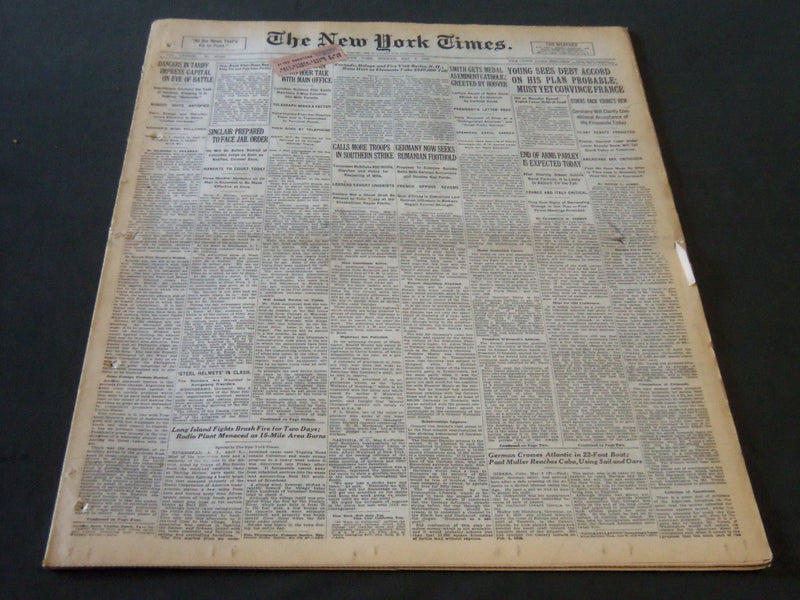 1929 MAY 6 NEW YORK TIMES - SINCLAIR PREPARED TO FACE JAIL ORDER - NT 6613