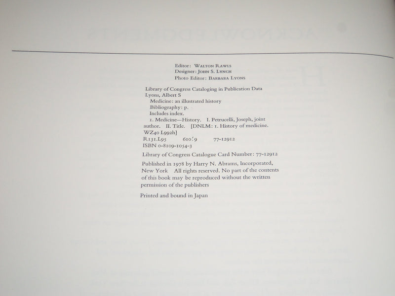 1978 Medicine : An Illustrated History by Lyons & Petrucelli book - I 431
