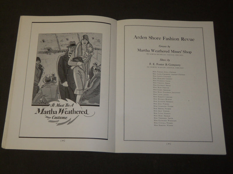 1928 NOVEMBER 30 ARDEN SHORE CARNIVAL BALL PROGRAM - PALMER HOUSE - J 3500