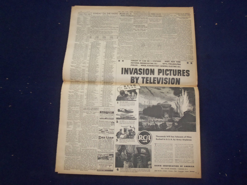 1944 JUNE 17 NEW YORK TIMES -AMERICANS IN ST. SAUVEUR, CUT CHERBORG LINE-NP 6570
