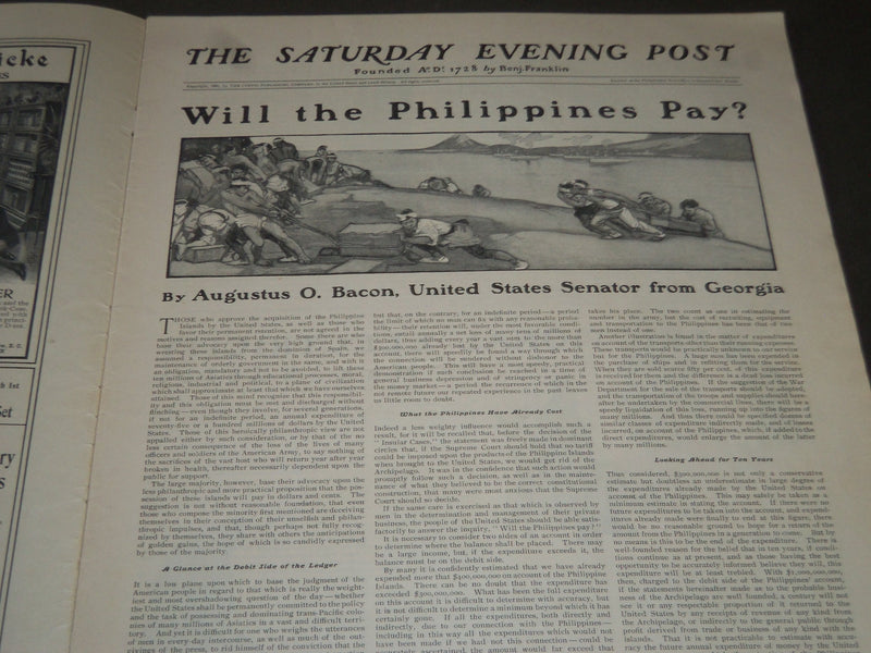 1902 FEB 22 THE SATURDAY EVENING POST MAGAZINE - HARRISON FISHER COVER - SP 1030