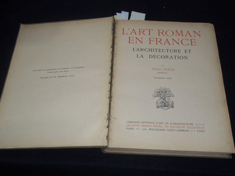 1914 L'ART ROMAN EN FRANCE L'ARCHITECTURE VOLUME - CAMILLE MARTIN - Z 228