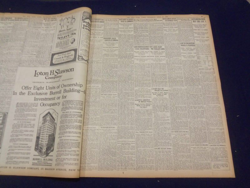 1920 JULY 15 NEW YORK TIMES - COX RETORTS TO HARDING ON LEAGUE - NT 9330